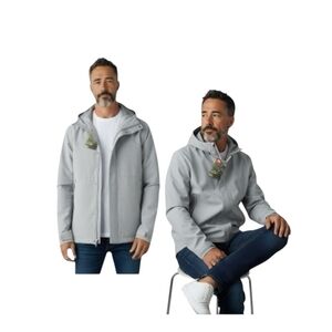 Ozark Trail Men's Gray Hooded Rainjacket